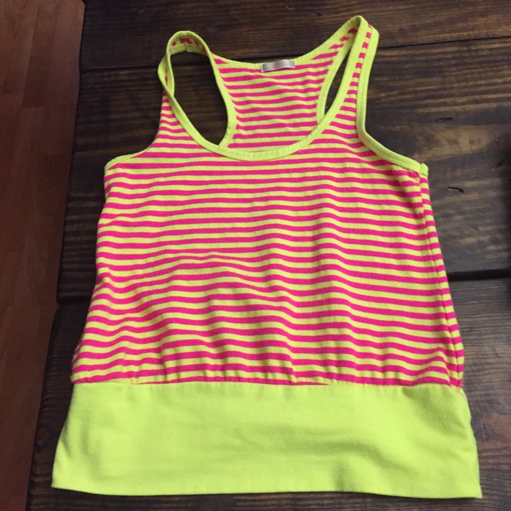 Urban outfitters Neon stripe racerback tank top 90s Y2k